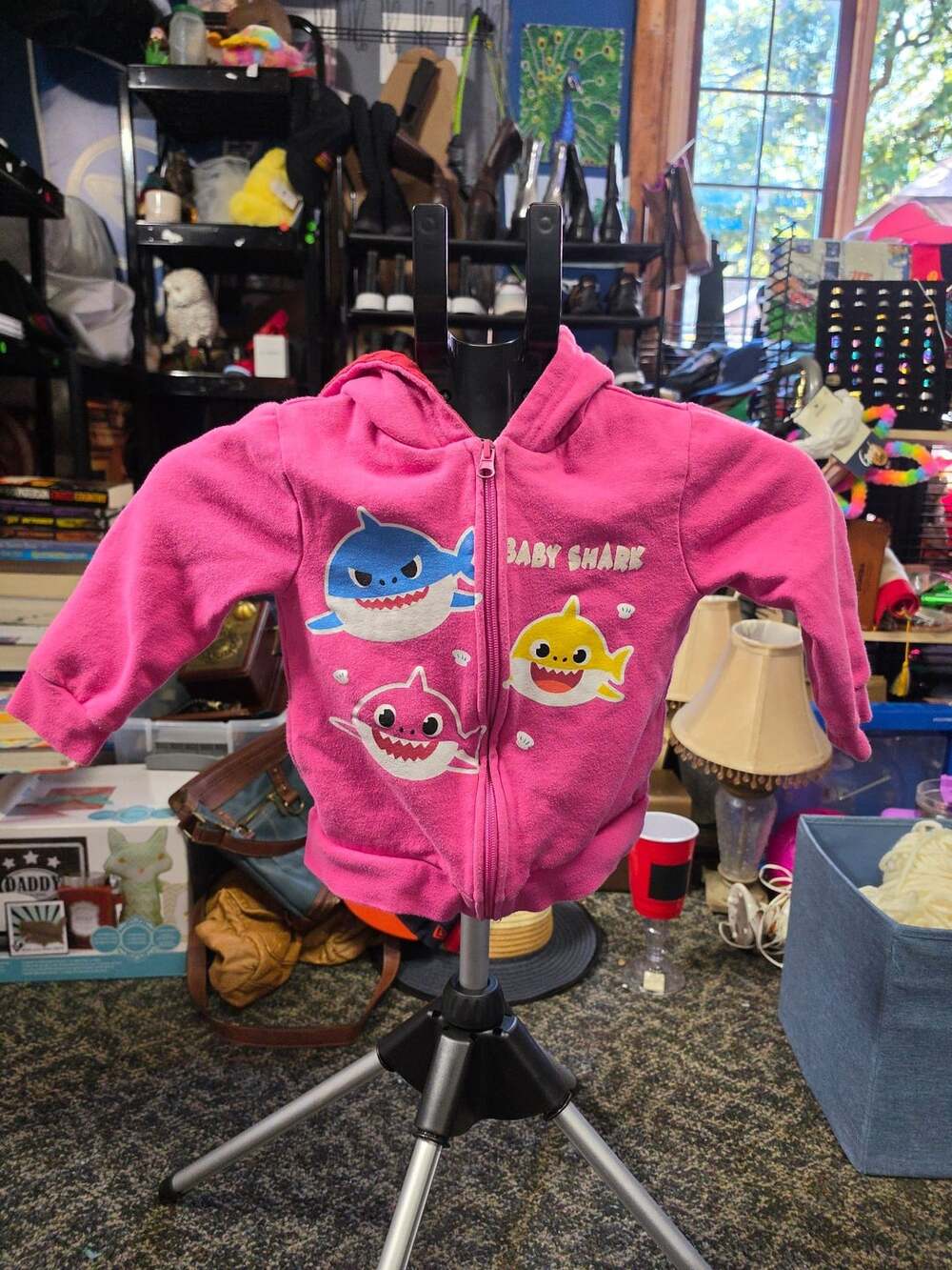 Pinkfong Baby Shark Zip Up Hoodie Size 4T Pink
